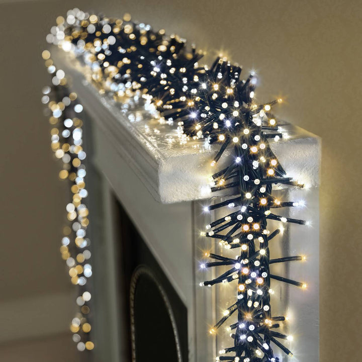 Premier Decorations 960 White LED Christmas Cluster Lights