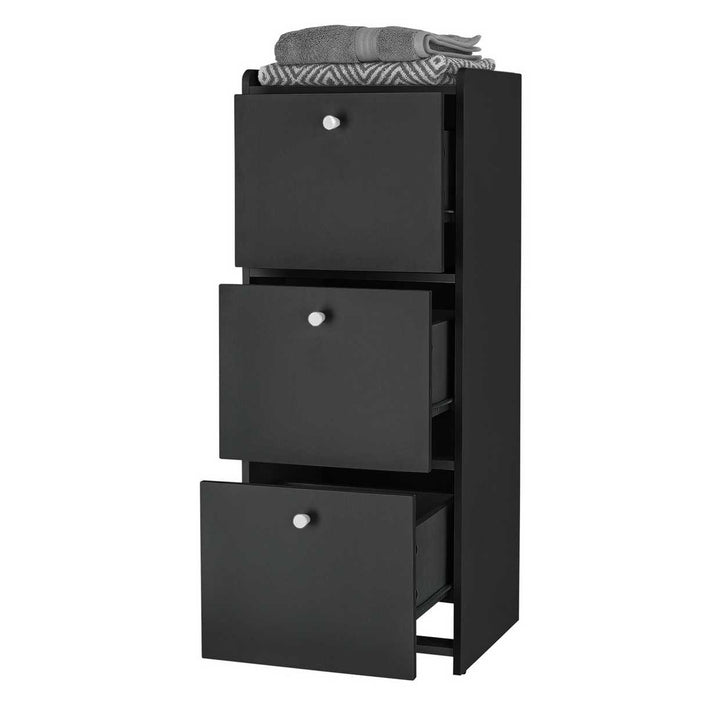 Home Prime 3 Drawer Bathroom Drawer Unit - Black