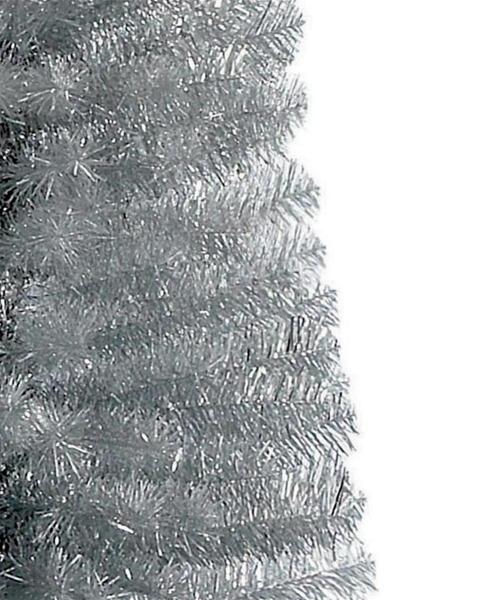 Premier Decorations 6ft Pencil Slim Pine Christmas Tree - Silver