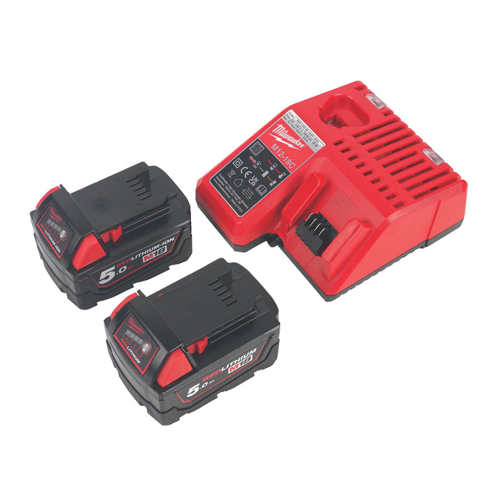 Milwaukee Next Generation M18BLCPP2A-502C 18V 2 x 5.0Ah Li-Ion RedLithium Brushless Cordless Compact Power Tool Twin Pack