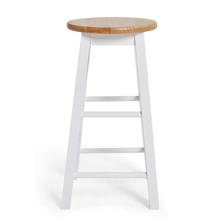 Habitat Pair of Wooden Bar Stools - Two Tone