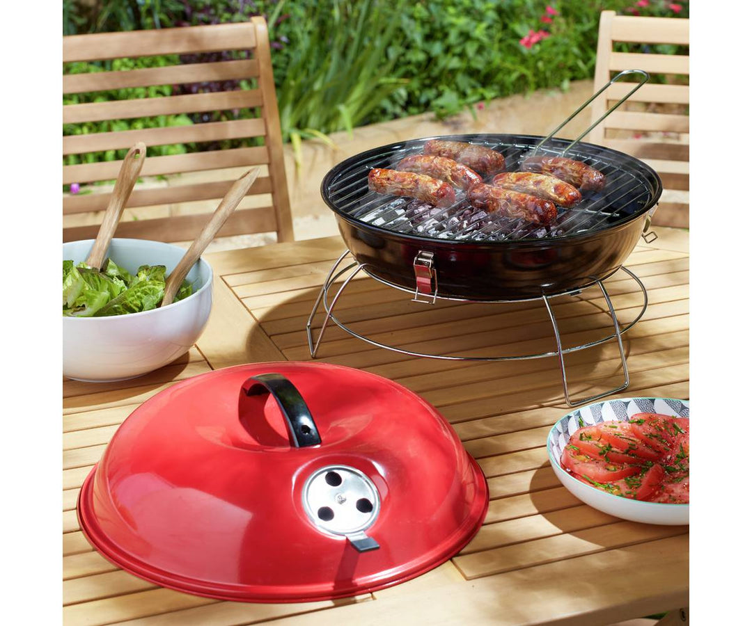 Home Charcoal Portable Round BBQ - Red