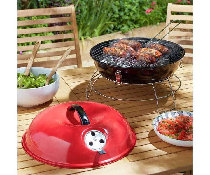 Home Charcoal Portable Round BBQ - Red