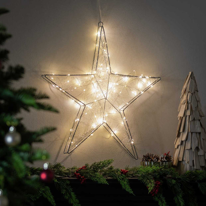Habitat Warm White Star Shaped Christmas Light Wall Decoration