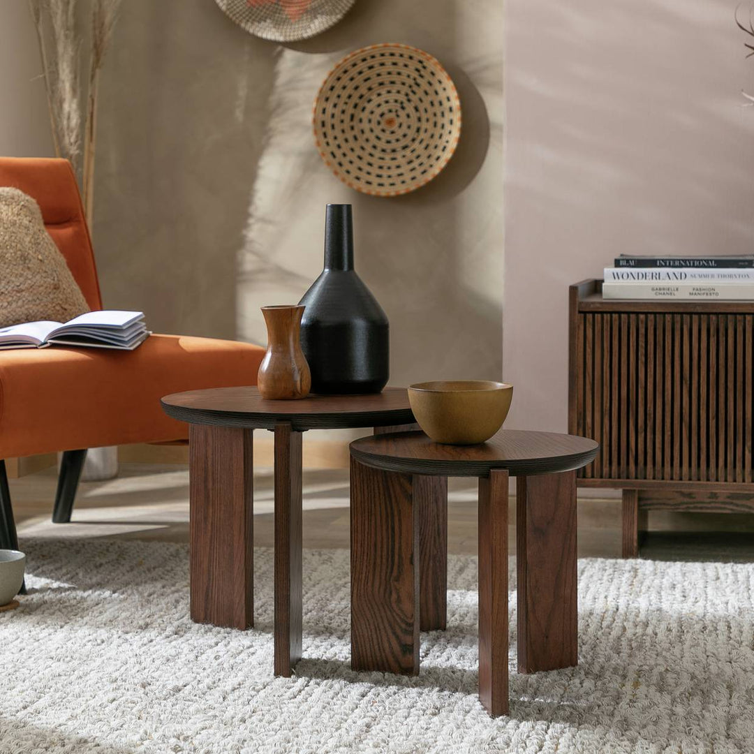 Habitat Xylo Solid Wood Nest of 2 Tables - Walnut