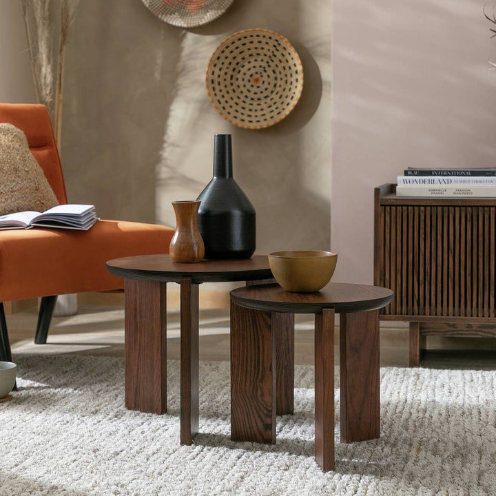 Habitat Xylo Solid Wood Nest of 2 Tables - Walnut