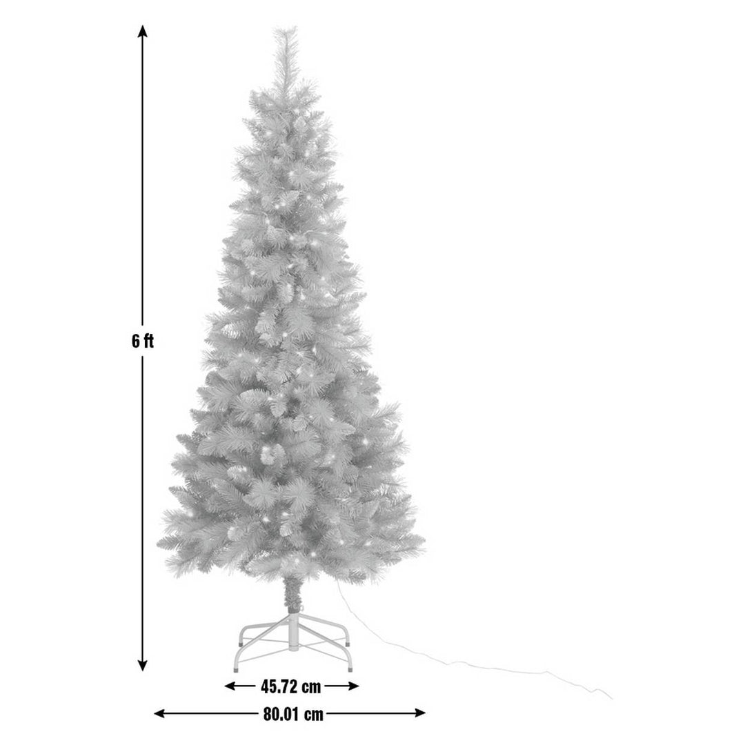 Habitat 6ft Pre lit Silver Snowy Christmas Tree
