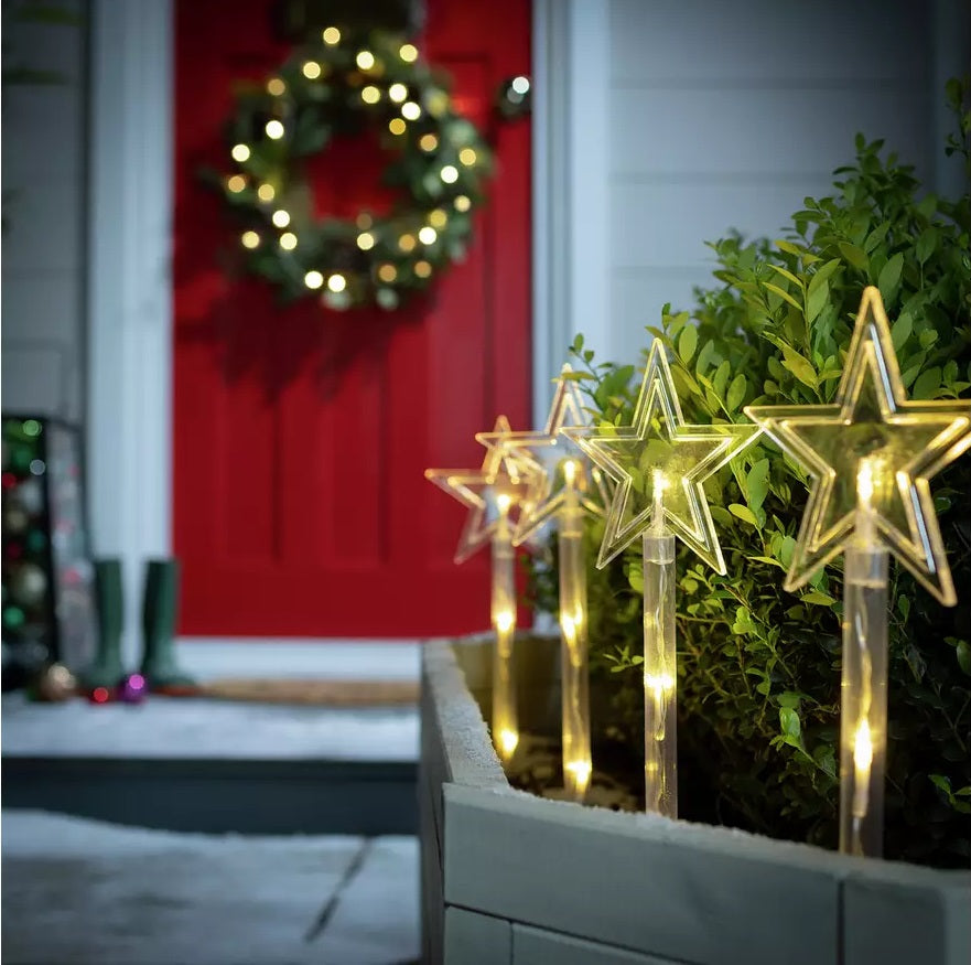 Home Pack of 4 Christmas Star Path Finder Lights Decoration 