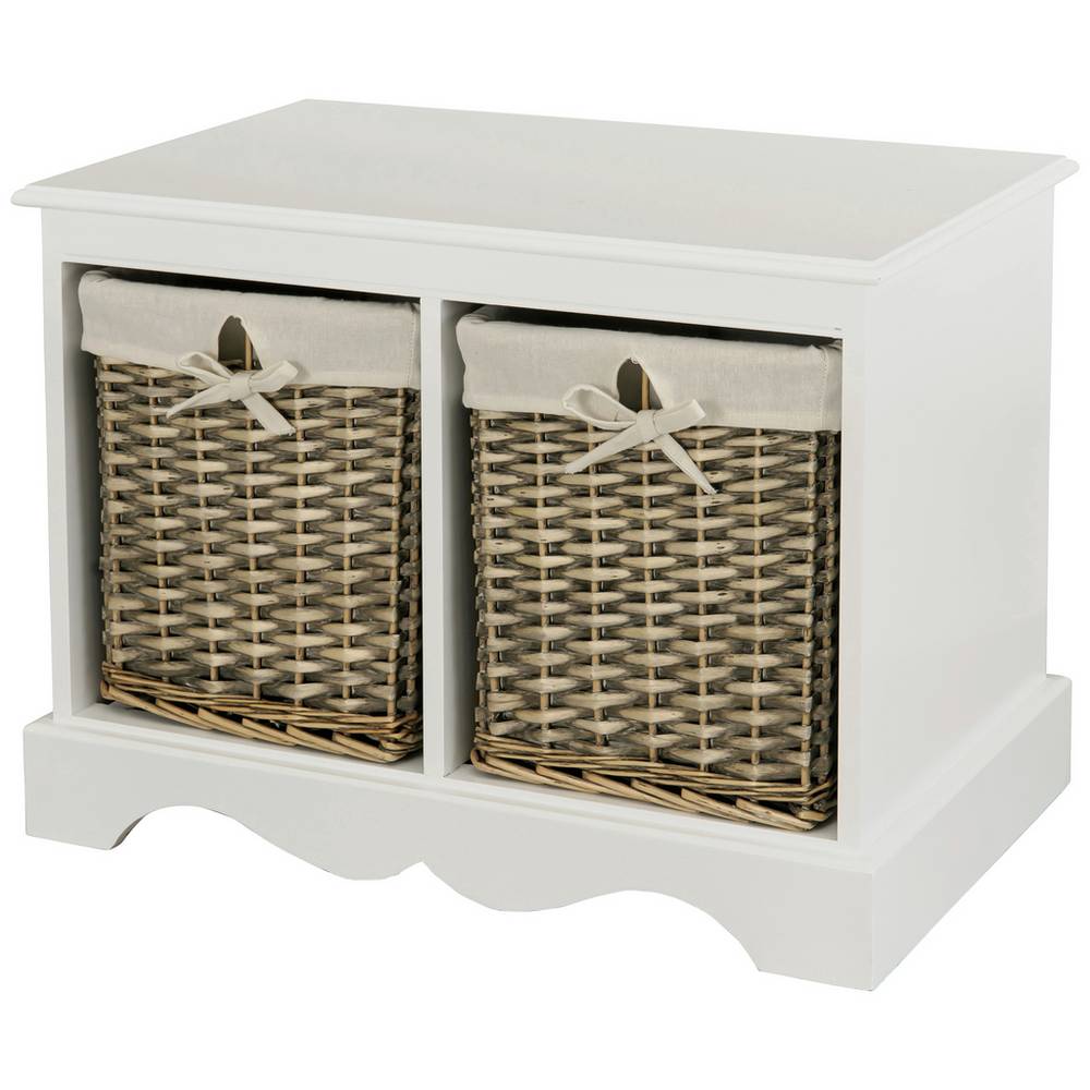 Home Malvern Hallway Shoe Storage Bench - White (Slight Damage To Back)