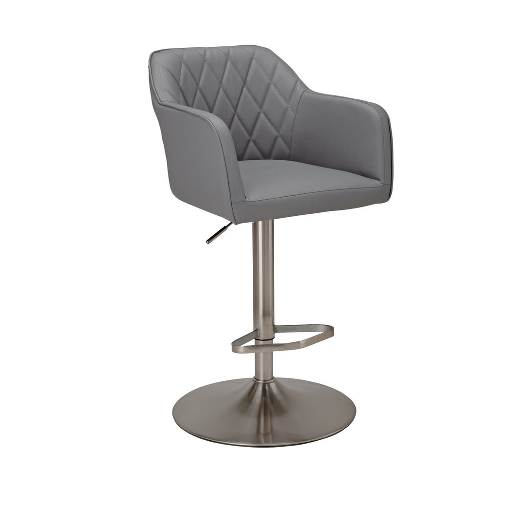 Home Ellington Quilted Faux Leather Bar Stool - Grey