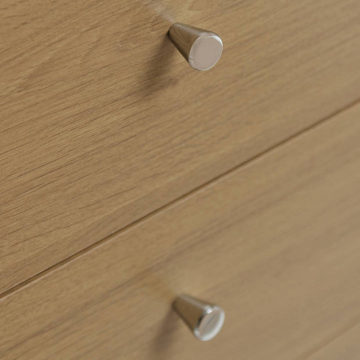 Home Malibu 3 Drawer Bedside Table - Oak Effect