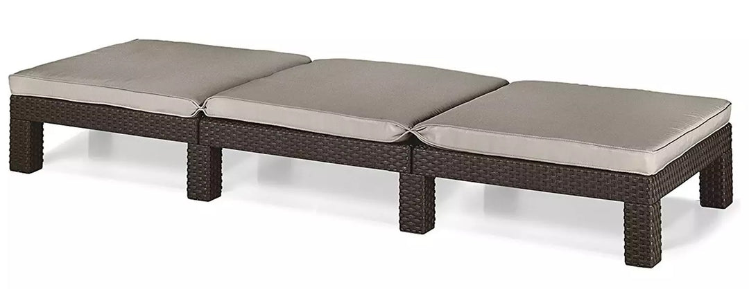Keter Daytona Rattan Effect Sun Lounger - Brown