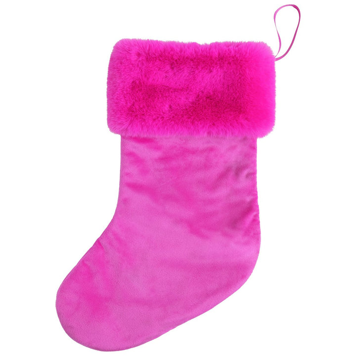 Habitat Pink Faux Fur Christmas Stocking