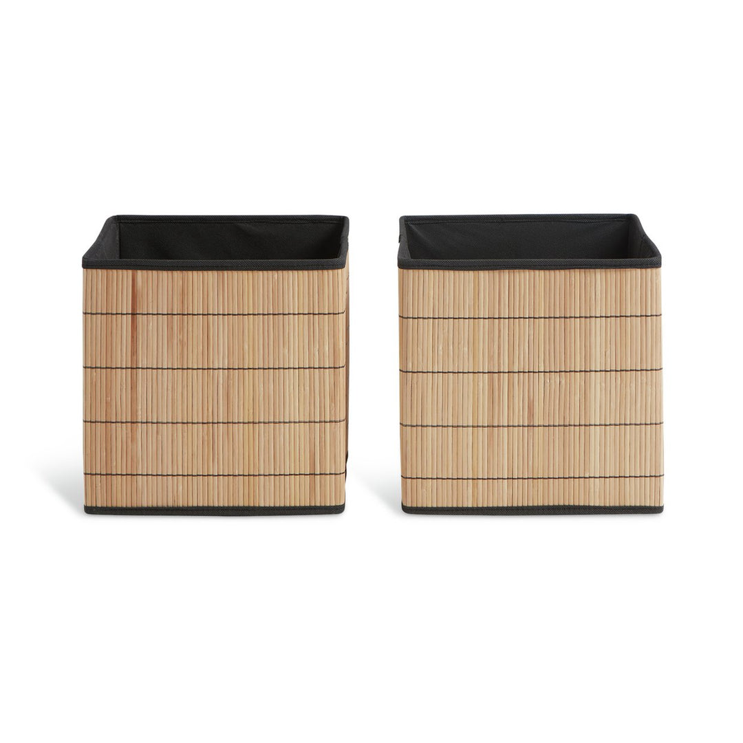 Habitat Set of 2 Bamboo Squares Boxes - Natural