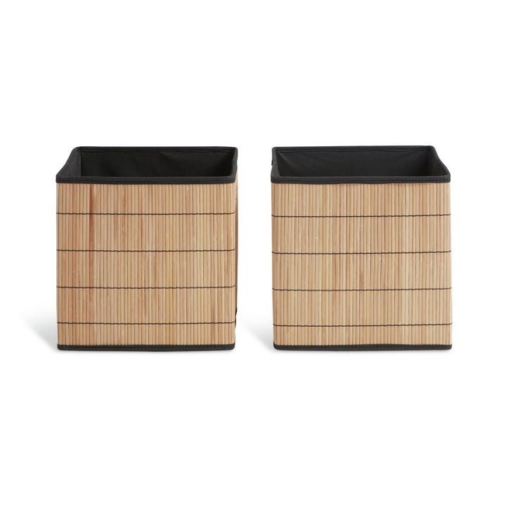 Habitat Set of 2 Bamboo Squares Boxes - Natural