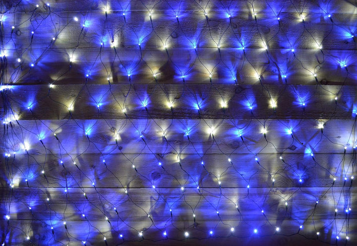 Premier Decorations 360 LED Net Christmas Lights - Blue & White