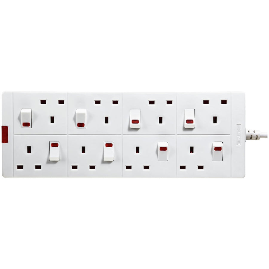 Masterplug 8 Socket Individual Switch 1M Extension Lead