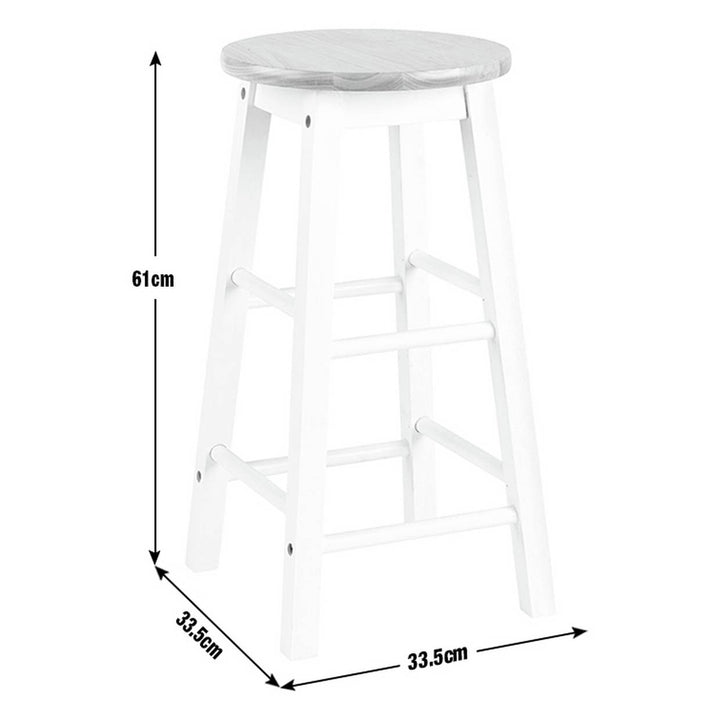 Habitat Pair of Wooden Bar Stools - Two Tone