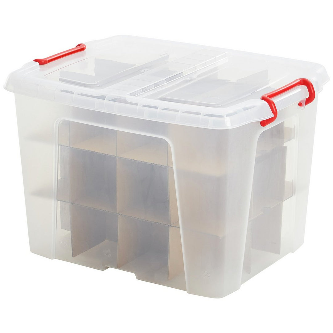 Strata Smart 40L Bauble Plastic Storage boxes with Dividers