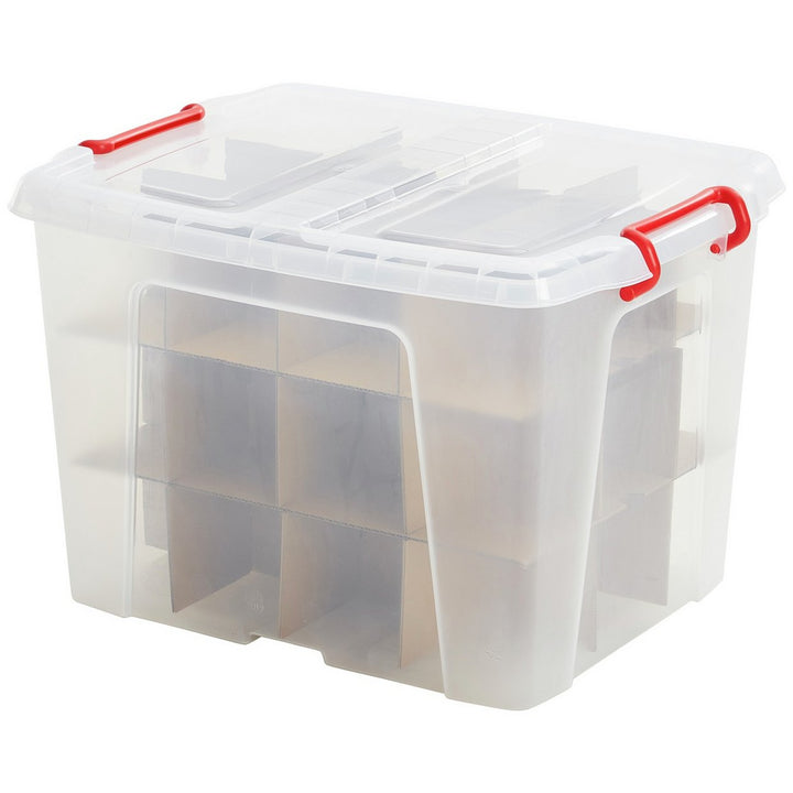 Strata Smart 40L Bauble Plastic Storage boxes with Dividers