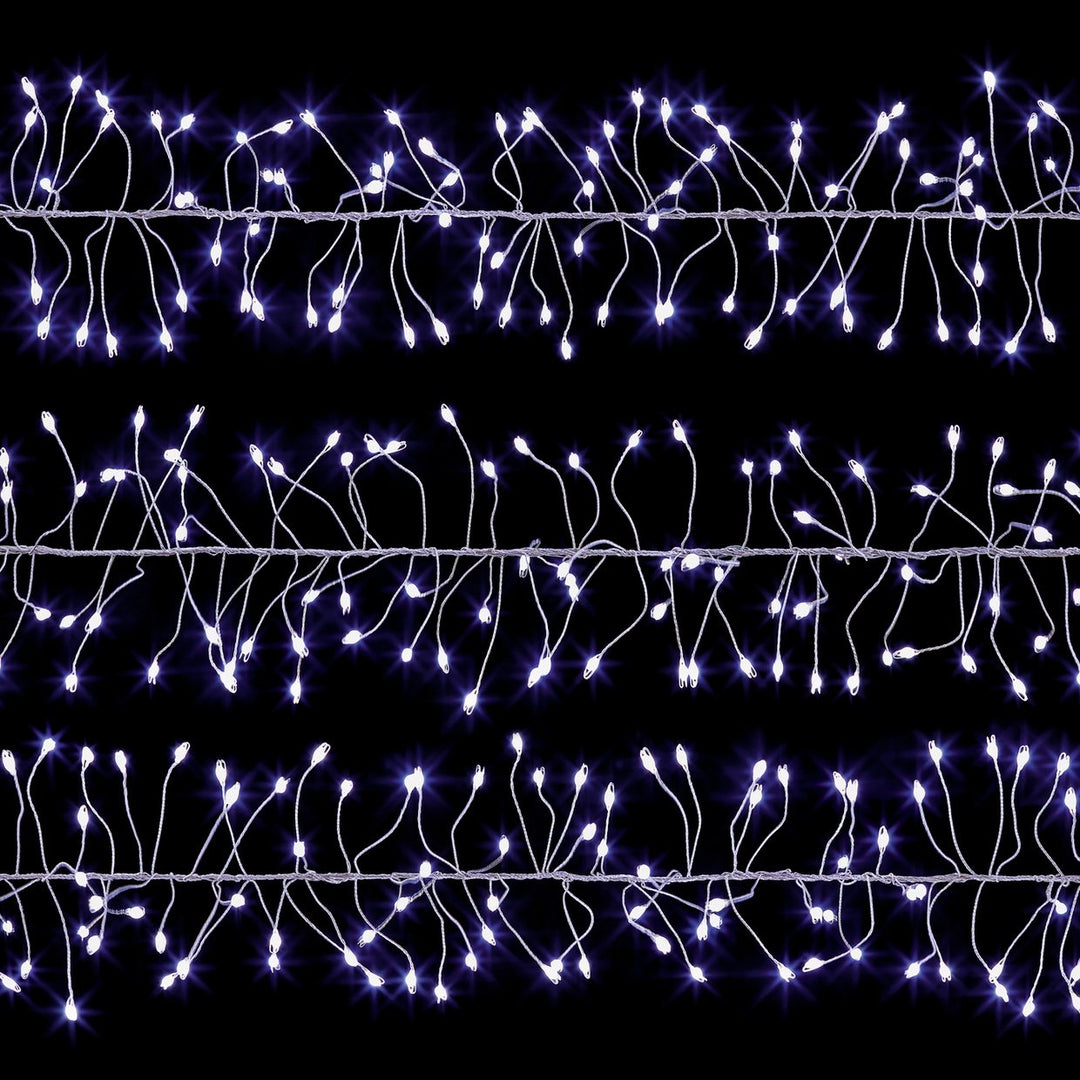 Premier 430 LED White Ultrabrights Garland Pin Wire Lights Silver Wire 2.7m Multi-action