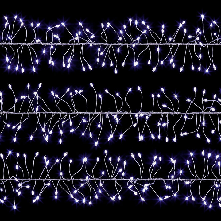 Premier 430 LED White Ultrabrights Garland Pin Wire Lights Silver Wire 2.7m Multi-action