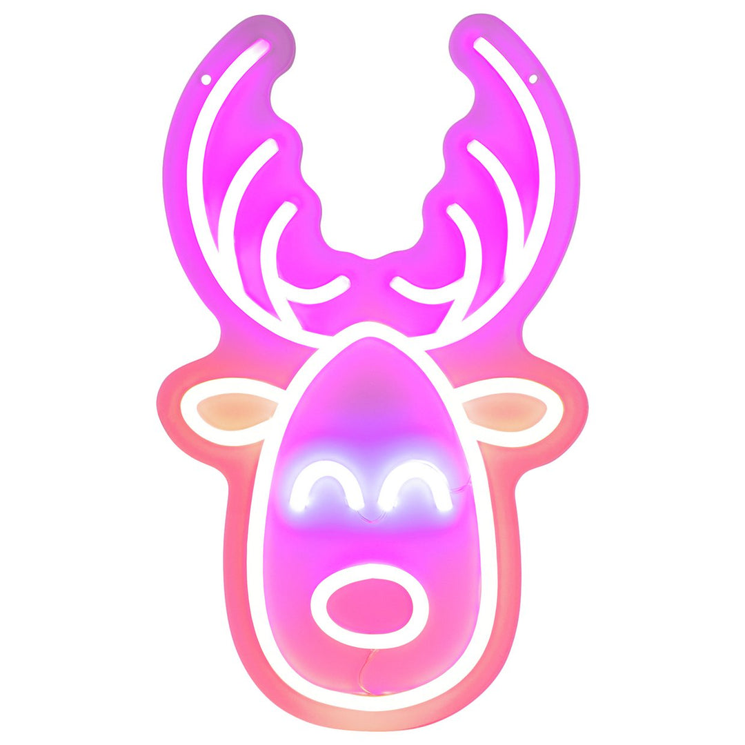 Habitat Neon Effect Rudolf Reindeer Shaped Christmas Lights