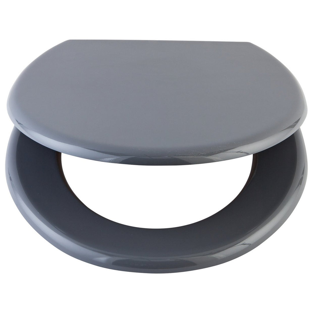 Home Moulded Wood Toilet Seat - Flint Grey