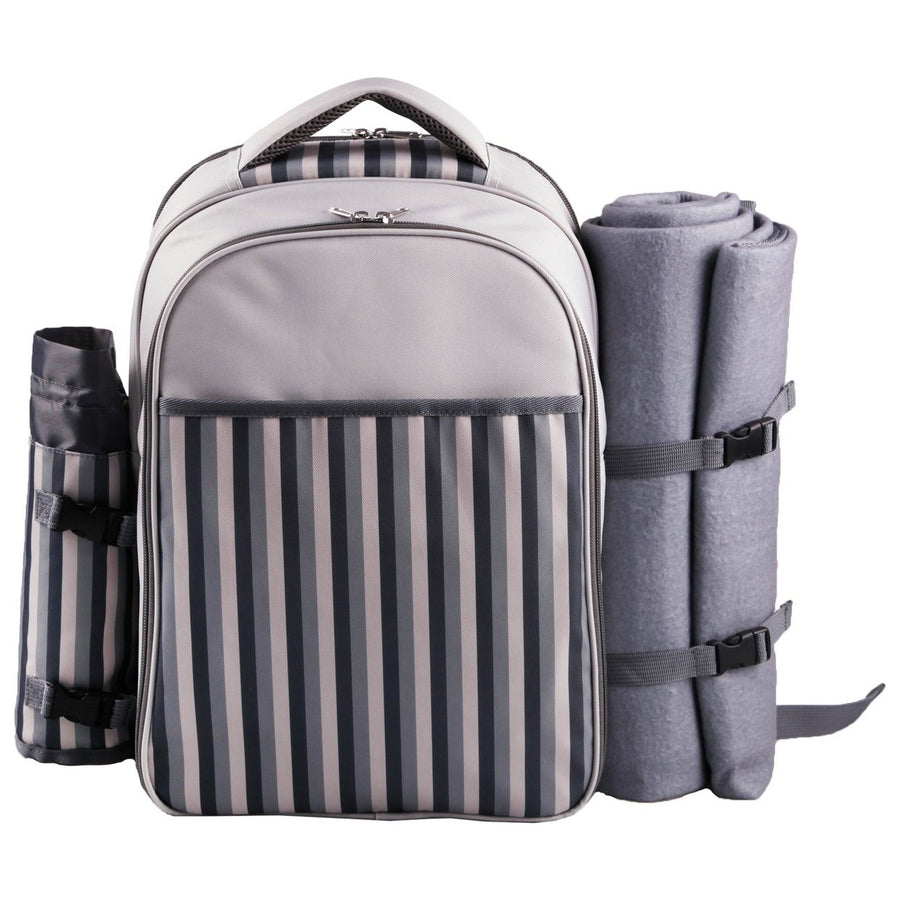 Home Picnic Cool Backpack With Picnic Blanket - Grey