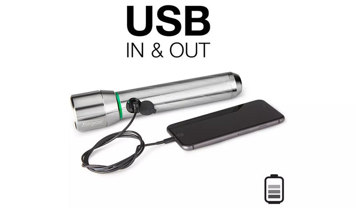 Energizer Vision HD Rechargeable 1000 Lumen LED Metal Torch