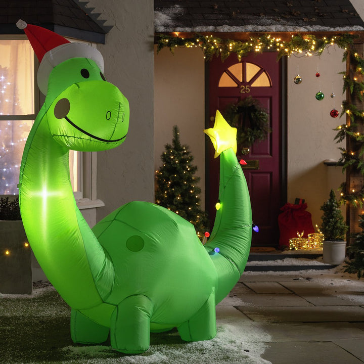 Home Pre Lit Christmas Inflatable Dinosaur Decoration