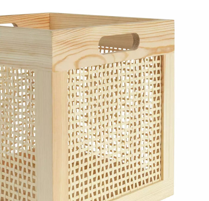 Habitat Set of 2 Rattan Square Boxes - Natural