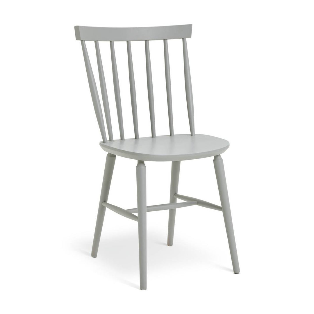 Habitat Talia Pair of Solid Wood Dining Chairs - Grey