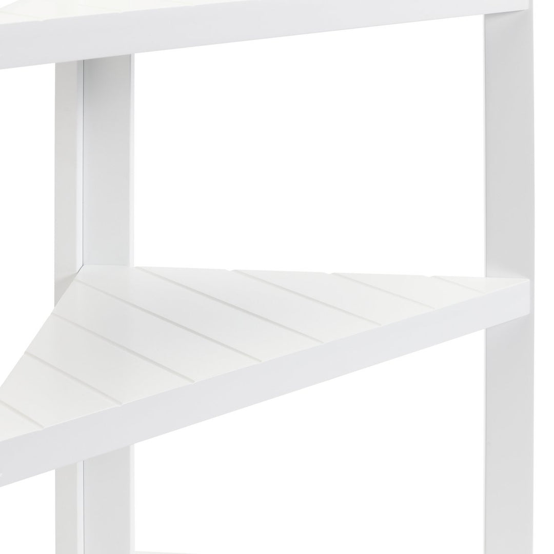 Home 3 Tier Bathroom Corner Shelf Unit - White