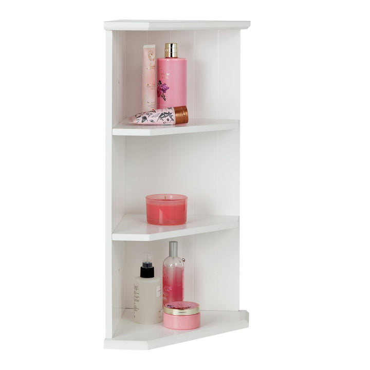 Home Tongue &amp; Groove Corner Shelves - White
