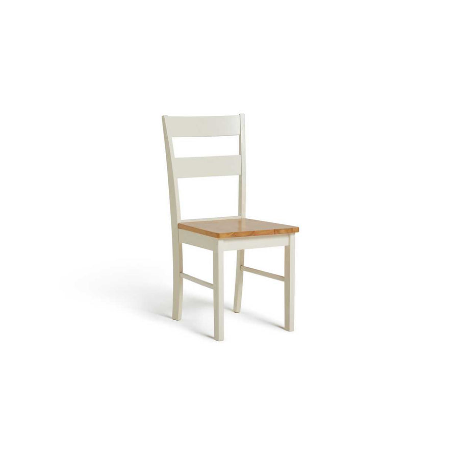 Chicago Solid Wood Dining Chair- Oak & Cream