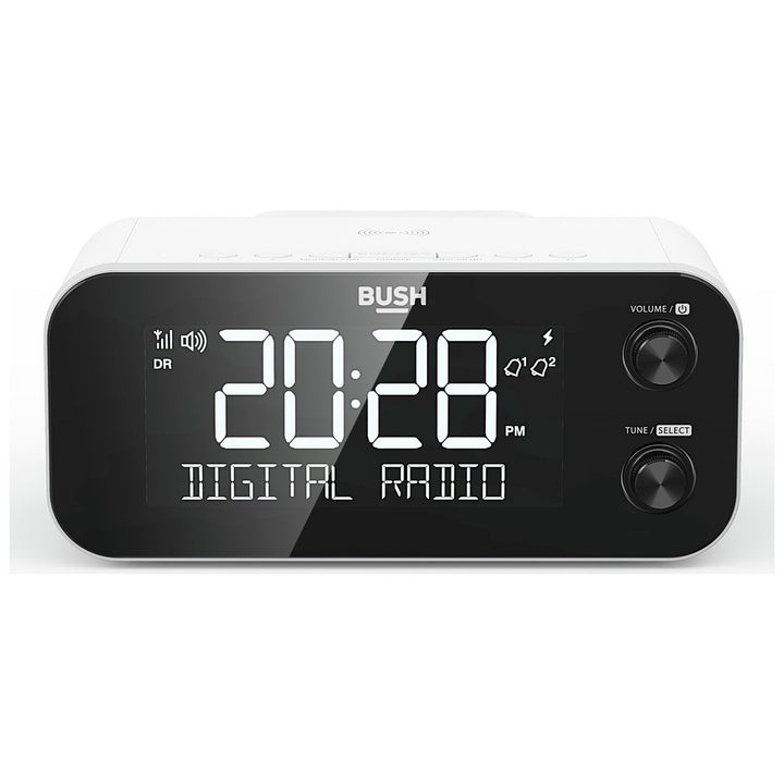 Bush DAB+ Clock Radio With Wireless Charging Dock - White