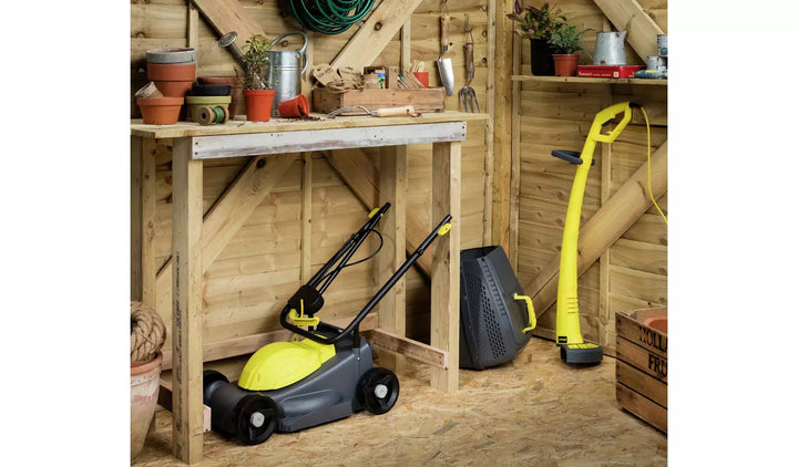 Challenge Corded 32cm Rotary Lawnmower 1000w & 22cm Grass Trimmer