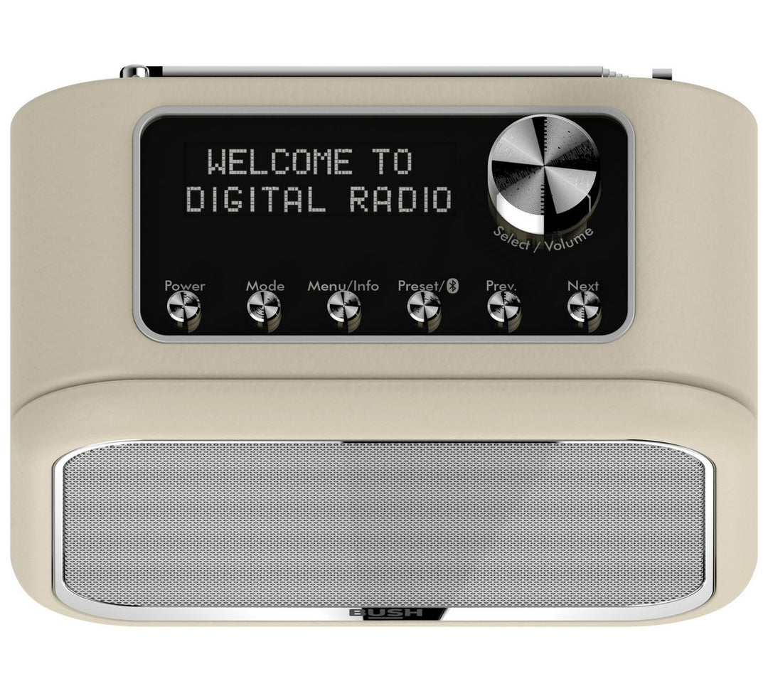 Bush Classic Mono Leather DAB Radio - Cream
