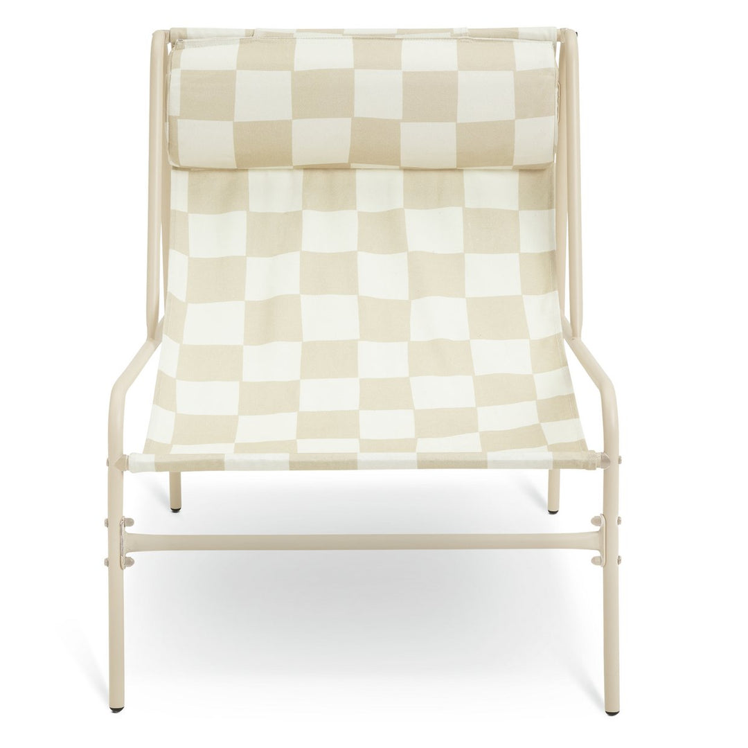 Habitat Teka Metal Garden Chair - Cream &amp; White