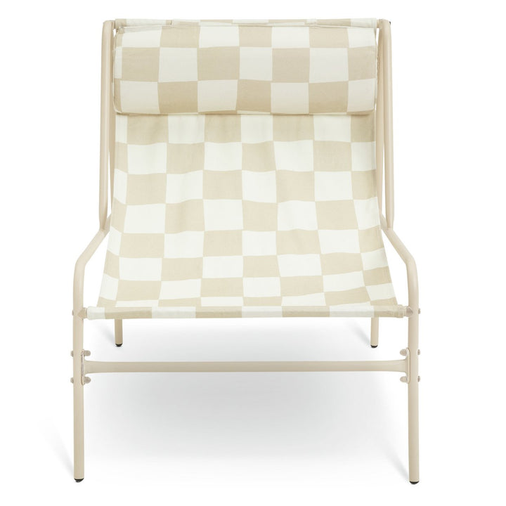 Habitat Teka Metal Garden Chair - Cream &amp; White