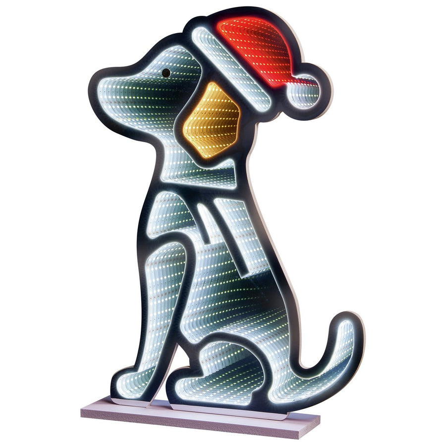 Premier Decorations Dog Christmas Infinity Mirror Light Decoration LED Light 60cm