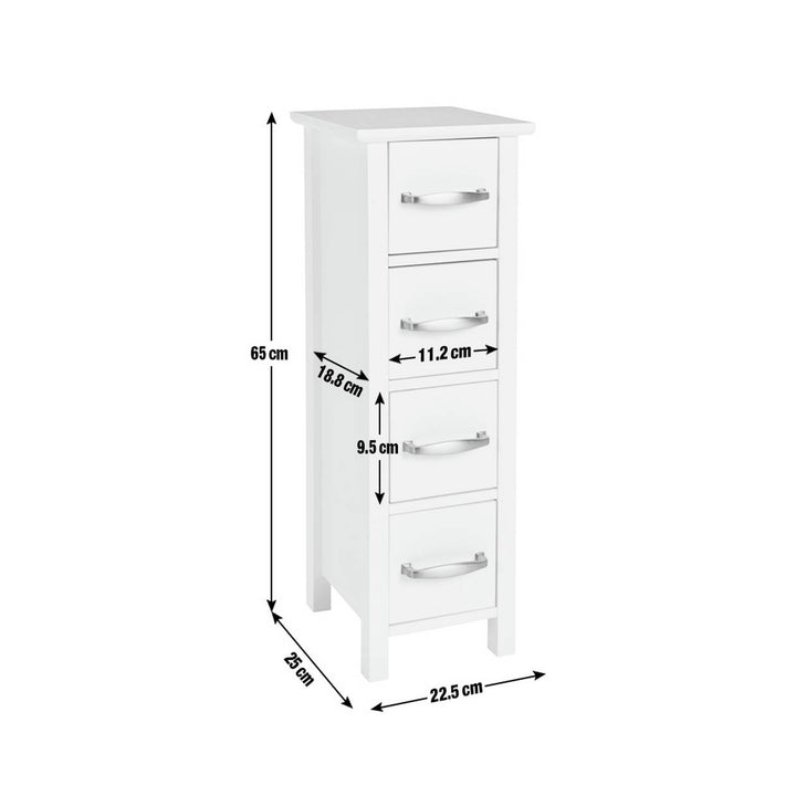 Home 4 Drawer Bathroom Drawer Unit - White