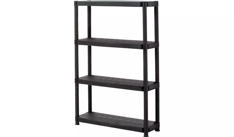 4 Tier Plastic Shelving Storage Unit Workshop Garage