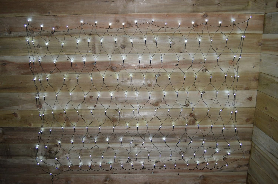 Premier Decorations 1.7m x 1.2m 180 LED White Multi Action Christmas Net Window Light
