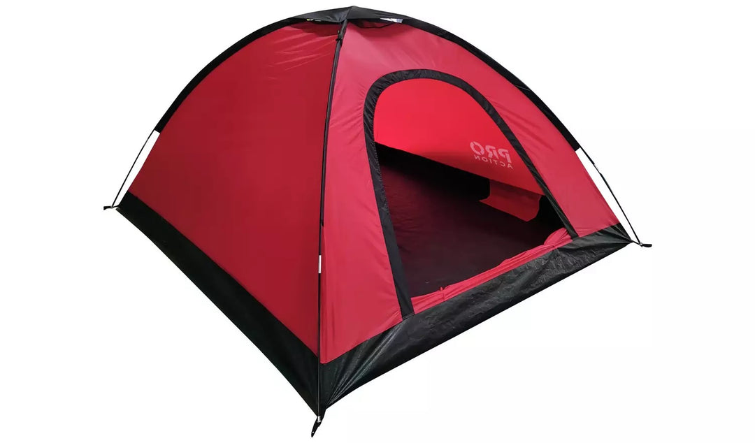 Pro Action 6 Man 1 Room Tunnel Camping Tent - Red