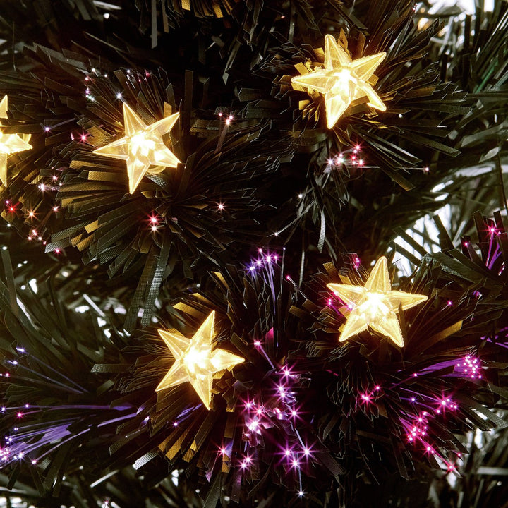 Premier Decorations 6ft Fibre Optic Christmas Tree - Black