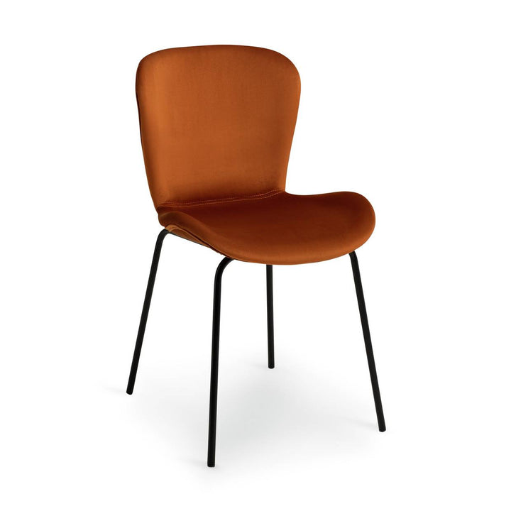 Habitat Etta Pair of Velvet Dining Chairs - Copper