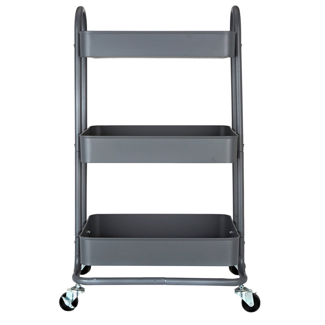 Home 3 Tier Metal Trolley - Grey
