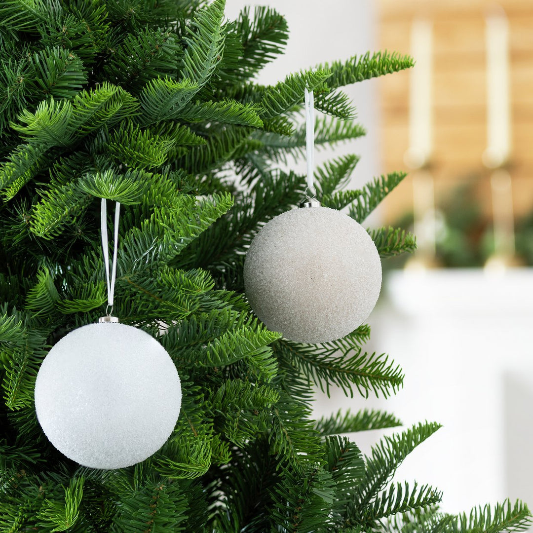 Habitat Pack Of 2 Beaded Christmas Tree Baubles Decoration - White